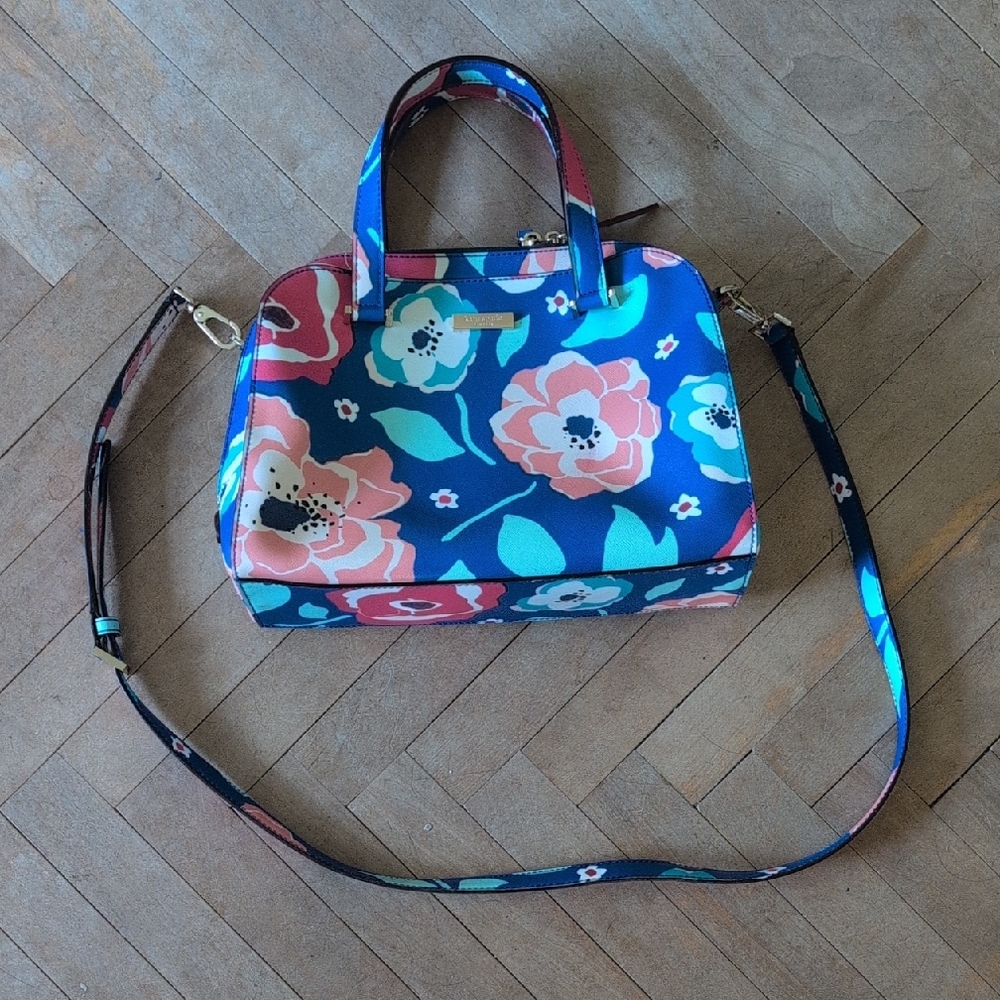 Floral Blue and Pink Women's Handbag